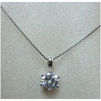 Sterling Silver 925 Round Pendant with White CZ Stones
