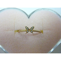 K18R Gold Butterfly Ring with Diamond