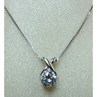 Sterling Silver 925 Round Pendant with White CZ Stones